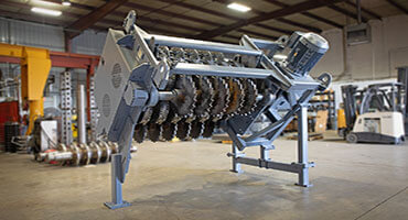 Primary Barclay Roto tire shredder without the conveyor belt.