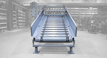 This conveyor belt helps separate the tires to make it easier for transportation