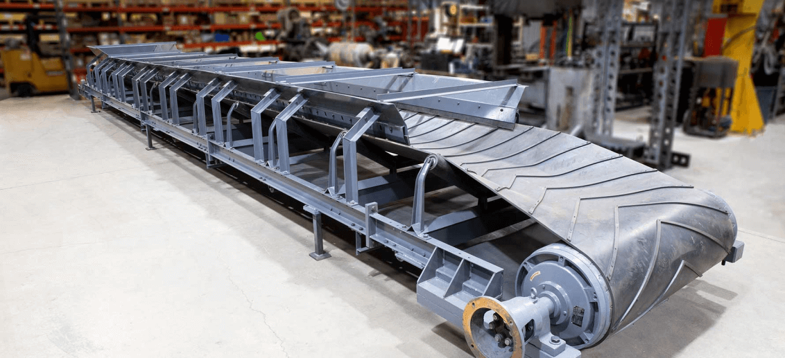 This tire belt conveyor was built for a custom facility in North America
